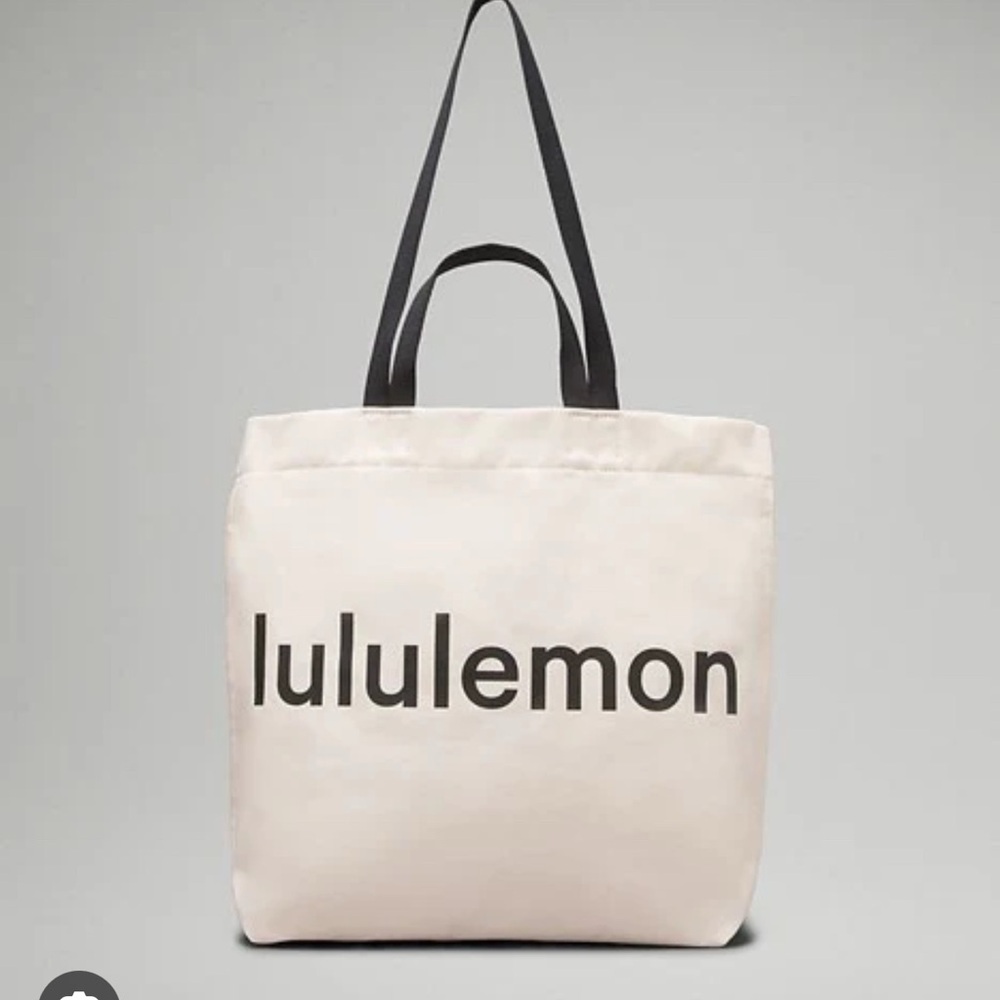 lululemon athletica Cream and Black Tote Bag